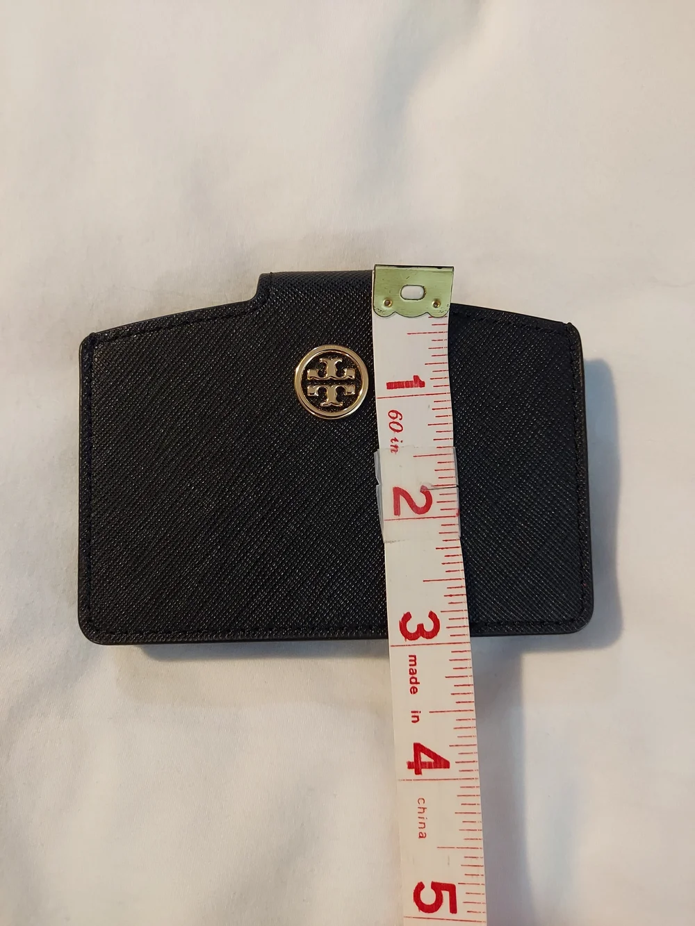 Tory Burch Robinson Saffiano Leather Card Case - Black